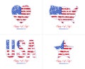 USA Independence Day banners set. Royalty Free Stock Photo